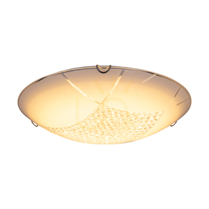 Lampa de tavan Carolina, include 1 bec LED de 2700K și 18W, corp metalic cromat/abat-jour din sticlă albă, Ø40 cm small 1