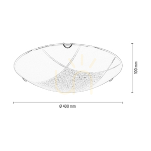 Lampa de tavan Carolina, include 1 bec LED de 2700K și 18W, corp metalic cromat/abat-jour din sticlă albă, Ø40 cm small 5