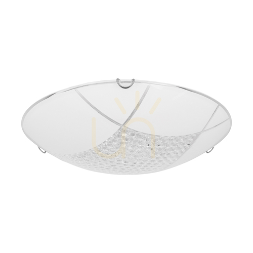 Verifica Lampa de tavan Carolina, include 1 bec LED de 2700K și 18W, corp metalic cromat/abat-jour din sticlă albă, Ø40 cm