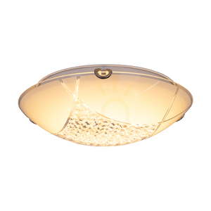 Lampa de tavan Carolina, include 1 bec LED de 2700K și 15W, corp metalic cromat/abat-jour din sticlă albă, Ø30 cm small 1