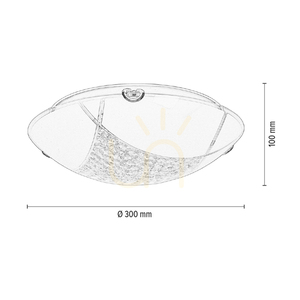 Lampa de tavan Carolina, include 1 bec LED de 2700K și 15W, corp metalic cromat/abat-jour din sticlă albă, Ø30 cm small 5