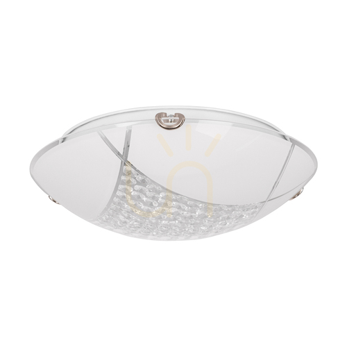 Verifica Lampa de tavan Carolina, include 1 bec LED de 2700K și 15W, corp metalic cromat/abat-jour din sticlă albă, Ø30 cm