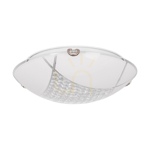 Lampa de tavan Carolina, include 1 bec LED de 2700K și 15W, corp metalic cromat/abat-jour din sticlă albă, Ø30 cm small 0