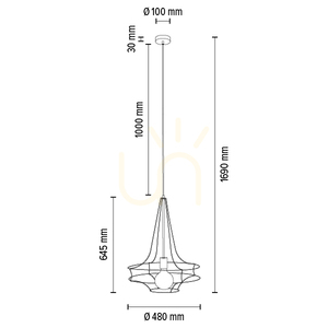 Lampa suspendată Casa Rina 1xE27 Max. 60 W, stejar uleiat/metal negru/cablu din PVC negru, Ø 48 cm small 3