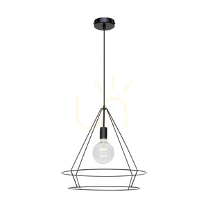 Lampa suspendată Casa Triango, 1xE27, Max. 60 W, metal negru/cablu din PVC negru, Ø 48 cm small 0