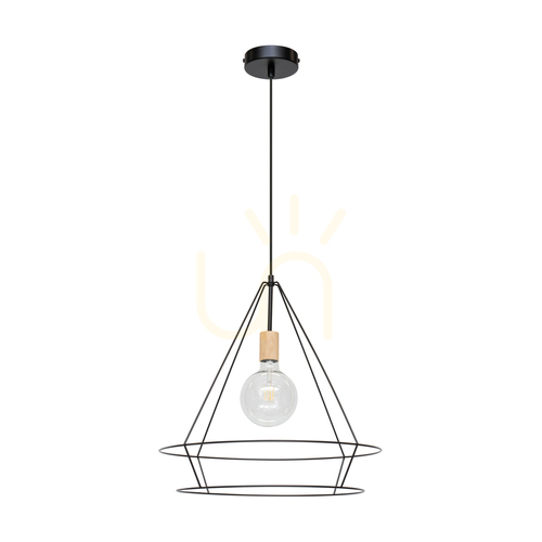 Verifica Lampa suspendată Casa Triango 1xE27 Max. 60 W, stejar uleiat/metal negru/cablu din PVC negru, Ø 48 cm