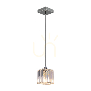 Lampă suspendată „Casino”, 1xE27, Max. 60 W, metal cromat / cablu din PVC transparent / abajur transparent cristal, 13 cm small 1