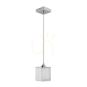 Lampă suspendată „Casino”, 1xE27, Max. 60 W, metal cromat / cablu din PVC transparent / abajur transparent cristal, 13 cm small 2