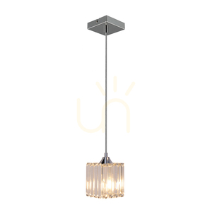 Lampă suspendată „Casino”, 1xE27, Max. 60 W, metal cromat / cablu din PVC transparent / abajur transparent cristal, 13 cm small 3