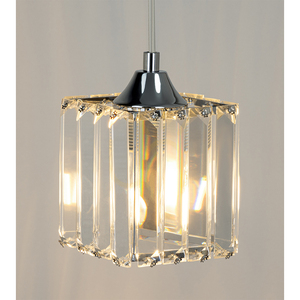 Lampă suspendată „Casino”, 1xE27, Max. 60 W, metal cromat / cablu din PVC transparent / abajur transparent cristal, 13 cm small 4