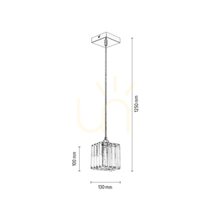 Lampă suspendată „Casino”, 1xE27, Max. 60 W, metal cromat / cablu din PVC transparent / abajur transparent cristal, 13 cm small 5