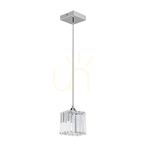 Lampă suspendată „Casino”, 1xE27, Max. 60 W, metal cromat / cablu din PVC transparent / abajur transparent cristal, 13 cm small 0