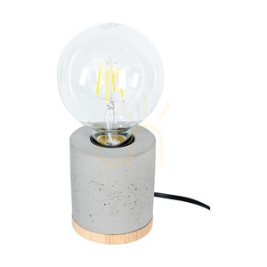 Lampa de masă Cesar, 1xE27, Max. 25 W, stejar uleiat/beton gri/cablu împletit negru, Ø 10 cm small 0