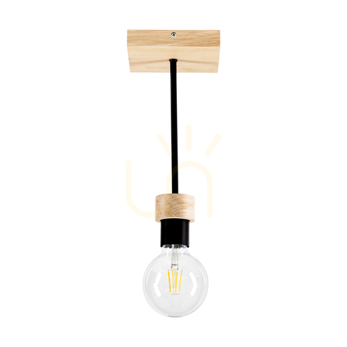 Verifica Lampa de tavan Chandelle, 1xE27, Max. 40 W, stejar tratat cu ulei/metal negru, 13,5 cm