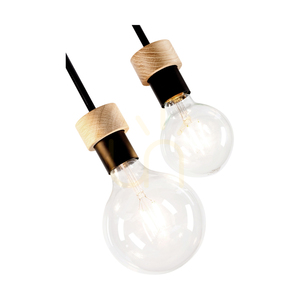 Lampa de tavan Chandelle, 3xE27, Max. 40 W, stejar tratat cu ulei/metal negru, 35 cm small 2