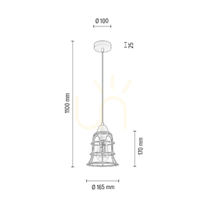Lampa suspendată Chicka, 1xE27, Max. 60 W, mesteacăn/metal negru/cablu din PVC negru/abat-jour din sticlă transparentă, Ø 16,5 cm small 2