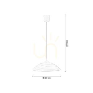 Lampă suspendată circulară, 1xE27, Max. 60 W, plastic alb / cablu din PVC alb / abajur din sticlă albă, Ø 40 cm small 3