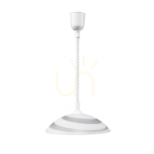Lampă suspendată circulară, 1xE27, Max. 60 W, plastic alb / cablu din PVC alb / abajur din sticlă albă, Ø 40 cm small 4