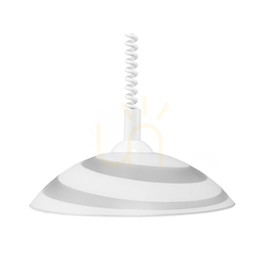 Lampă suspendată circulară, 1xE27, Max. 60 W, plastic alb / cablu din PVC alb / abajur din sticlă albă, Ø 40 cm small 5