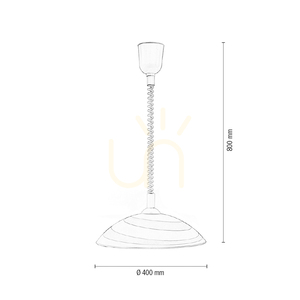 Lampă suspendată circulară, 1xE27, Max. 60 W, plastic alb / cablu din PVC alb / abajur din sticlă albă, Ø 40 cm small 7
