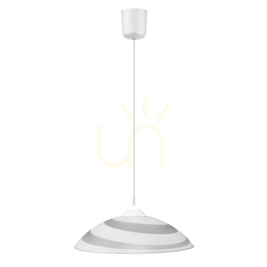 Lampă suspendată circulară, 1xE27, Max. 60 W, plastic alb / cablu din PVC alb / abajur din sticlă albă, Ø 40 cm small 0