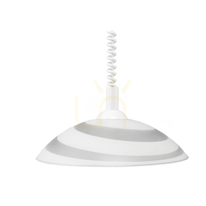 Lampă suspendată circulară, 1xE27, Max. 60 W, plastic alb/abat-jour din sticlă albă, Ø 35 cm small 1