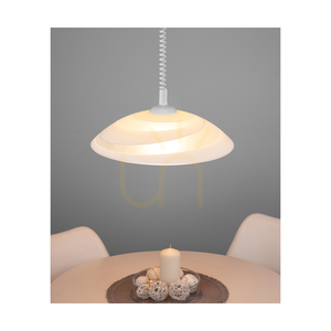 Lampă suspendată circulară, 1xE27, Max. 60 W, plastic alb/abat-jour din sticlă albă, Ø 35 cm small 2
