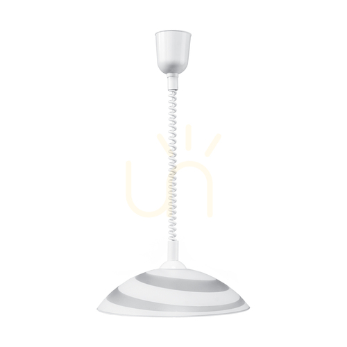 Verifica Lampă suspendată circulară, 1xE27, Max. 60 W, plastic alb/abat-jour din sticlă albă, Ø 35 cm