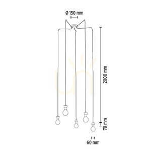 Lampa suspendată Clarte, 5xE27, Max. 60 W, stejar uleiat/metal negru/cablu împletit negru, Ø 15 cm small 5