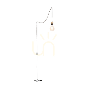 Lampa suspendată Clarte Wood, 1xE27, Max. 60 W, stejar uleiat/metal negru/cablu împletit negru, Ø 6 cm small 1