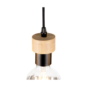 Lampa suspendată Clarte Wood, 1xE27, Max. 60 W, stejar uleiat/metal negru/cablu împletit negru, Ø 6 cm small 2