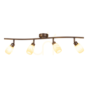 Lampa de tavan Clea, include 4 prize G9, Max. 28 W, patină metalică/abat-jour din sticlă de culoare ecru, 78 cm small 1