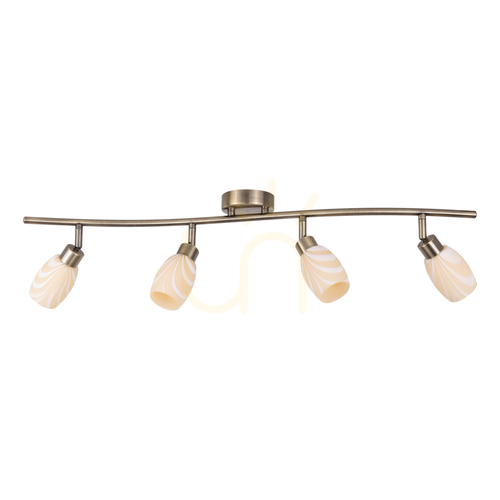 Verifica Lampa de tavan Clea, include 4 prize G9, Max. 28 W, patină metalică/abat-jour din sticlă de culoare ecru, 78 cm