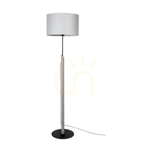 Lampa de podea Colette Grey, 1xE27, Max. 60 W, pin vopsit în gri, metal negru, cablu împletit negru, abajur gri, Ø 40 cm small 2