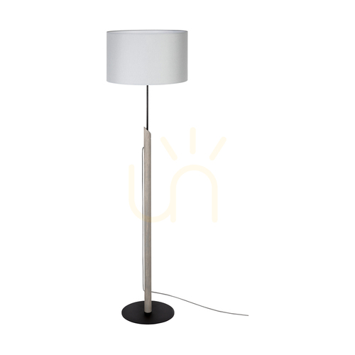 Verifica Lampa de podea Colette Grey, 1xE27, Max. 60 W, pin vopsit în gri, metal negru, cablu împletit negru, abajur gri, Ø 40 cm