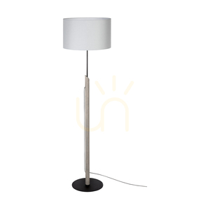 Lampa de podea Colette Grey, 1xE27, Max. 60 W, pin vopsit în gri, metal negru, cablu împletit negru, abajur gri, Ø 40 cm small 0