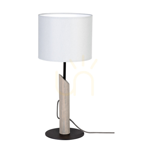 Verifica Lampa de masă Colette Grey, 1xE27, Max. 40 W, pin vopsit în gri, metal negru, cablu împletit negru, abajur gri, Ø 20 cm