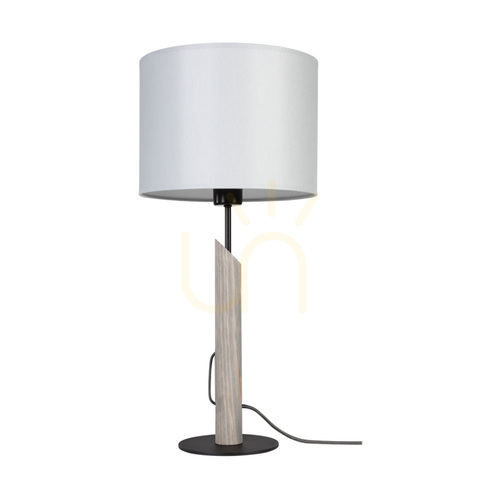 Verifica Lampa de masă Colette Grey, 1xE27, Max. 60 W, pin vopsit în gri, metal negru, cablu împletit negru, abajur gri, Ø 27 cm