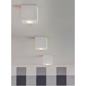 Lampa de tavan Concretedream Square, 1xGU10, Max. 6 W, beton alb, 10 cm small 1