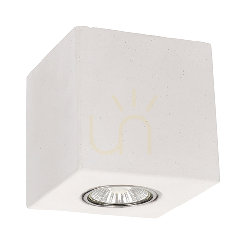 Verifica Lampa de tavan Concretedream Square, 1xGU10, Max. 6 W, beton alb, 10 cm