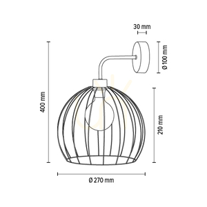 Aplică de perete Coop 1xE27 Max. 60 W, stejar uleiat/metal negru, 28 cm small 3