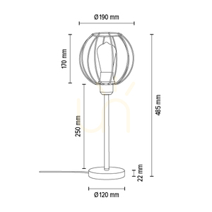 Lampa de masă Coop, 1xE27, Max. 25 W, cablu din metal negru/PVC negru, Ø 19 cm small 2