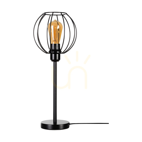 Verifica Lampa de masă Coop, 1xE27, Max. 25 W, cablu din metal negru/PVC negru, Ø 19 cm