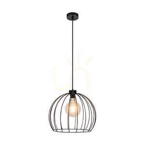 Lampă suspendată Coop 1xE27 Max. Cablu din metal negru/PVC negru, 60 W, Ø 37 cm small 1