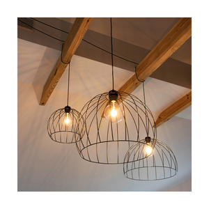 Lampă suspendată Coop 1xE27 Max. Cablu din metal negru/PVC negru, 60 W, Ø 57 cm small 1