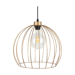 Lampă suspendată Coop, 1xE27, Max. 60 W, metal auriu/cablu din PVC negru, Ø 37 cm small 1