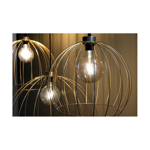 Lampă suspendată Coop, 1xE27, Max. 60 W, metal auriu/cablu din PVC negru, Ø 37 cm small 2