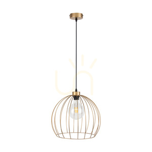 Lampă suspendată Coop, 1xE27, Max. 60 W, metal auriu/cablu din PVC negru, Ø 37 cm small 0