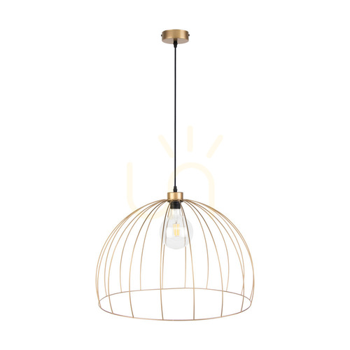 Verifica Lampă suspendată Coop, 1xE27, Max. 60 W, metal auriu/cablu din PVC negru, Ø 57 cm