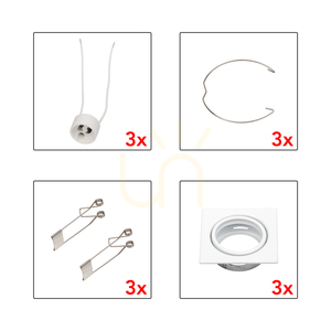 Set de spoturi de tavan Cristaldream, 3xGU10, Max. 50 W, metal alb, 8,3 cm small 3